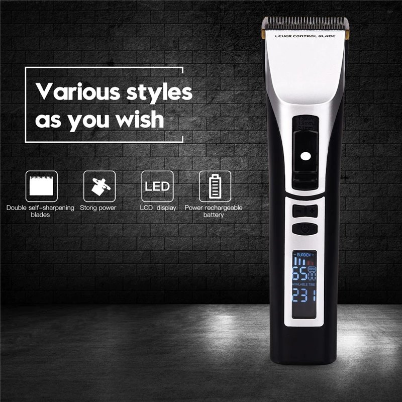 Professional Hair Clipper Electric Hair Trimmer Rechargeable