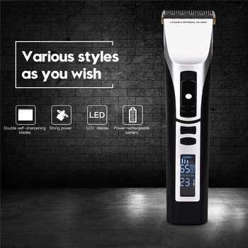 

Professional Hair Clipper Electric Hair Trimmer Rechargeable Haircut Beard Trimmer Razor For Men LCD Display 100-240V Barber 44