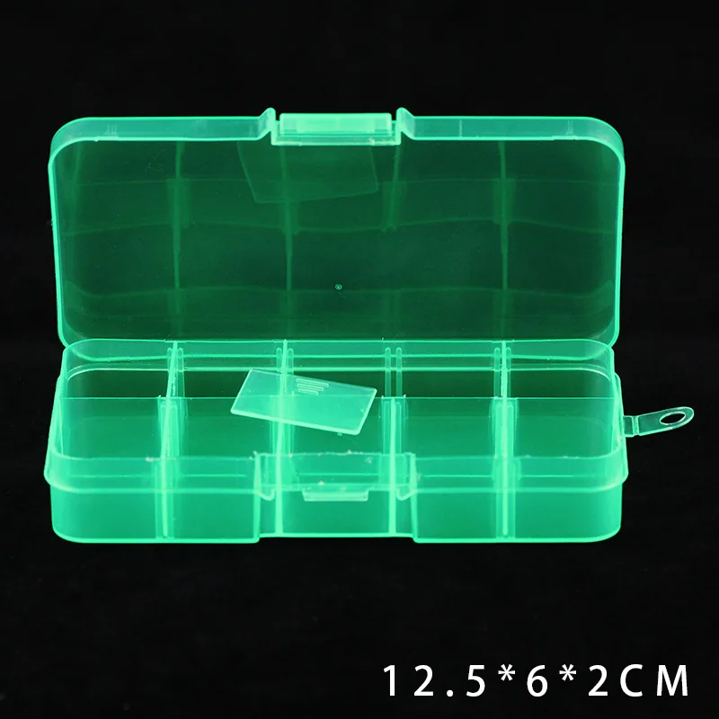 WLYeeS Регулируемый 10 отсек для слотов пластиковая коробка для хранения ювелирных изделий ewelry серьги держатель для бусин Чехол Дисплей Органайзер контейнер - Цвет: Зеленый