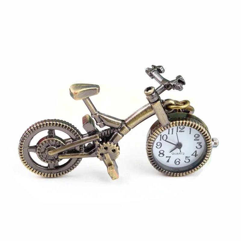 

Retro Creative Style Necklace Pendant Clock ChainSteampunk Pocket Watch Bronze Bicycle Quartz Pocket Watch for Men Women