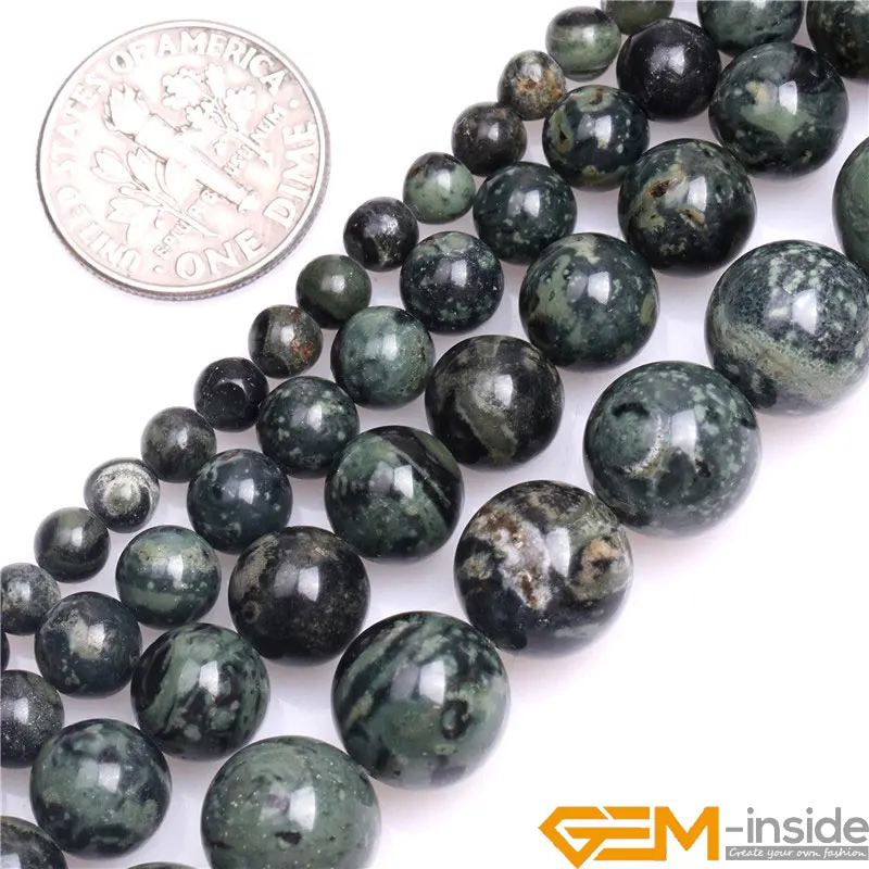 Dark Blue Rhyolite Kambaba Jasper Natural Gemstone Round Spacer Loose Beads 15" 