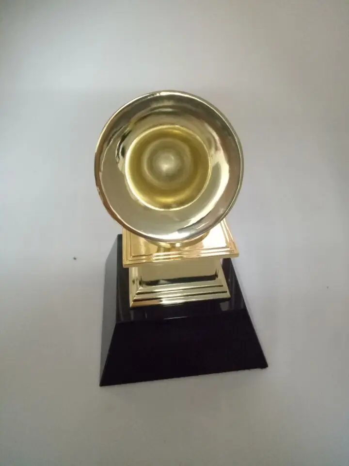 

23cm 1:1 real life size Replica Grammy Trophy Zinc ALLOY Metal trophy w/ black Crystal base Music Souvenirs Award