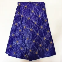 Atiku ткань для мужчин бисером кружево ткань Африканский Базен riche ткань высокого качества Базен riche getzner королевский синий 5 ярдов/setXLZ-1