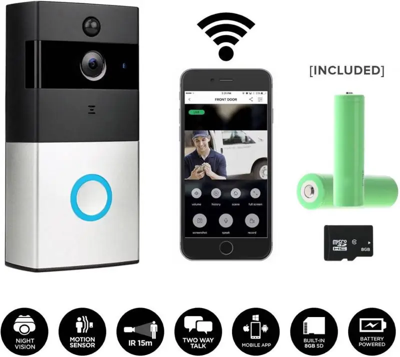 WNK 1MP Беспроводной Wi Fi видео дверной звонок Домофон HD 720P 2 way аудио PIR Обнаружение