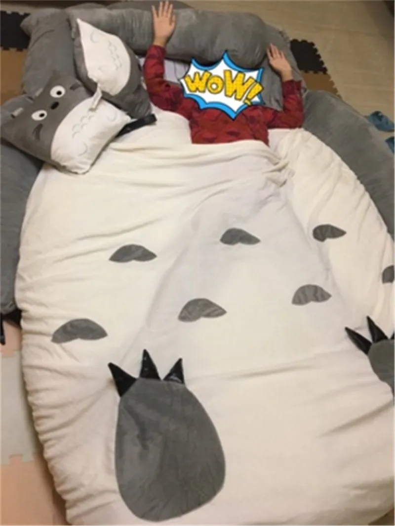 Pop Anime Totoro Sleeping Bag Soft Plush Large Cartoon Bed Tatami Beanbag Mattress3