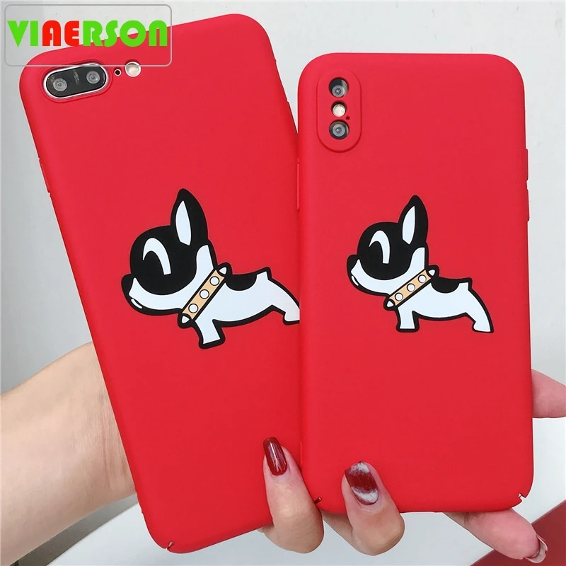 Fashion Animal Cute Dog Phone Case For iPhone X 6 6S 7 8 Plus 7plus 8plus Cases Red Luxury Cover Fundas Capa |