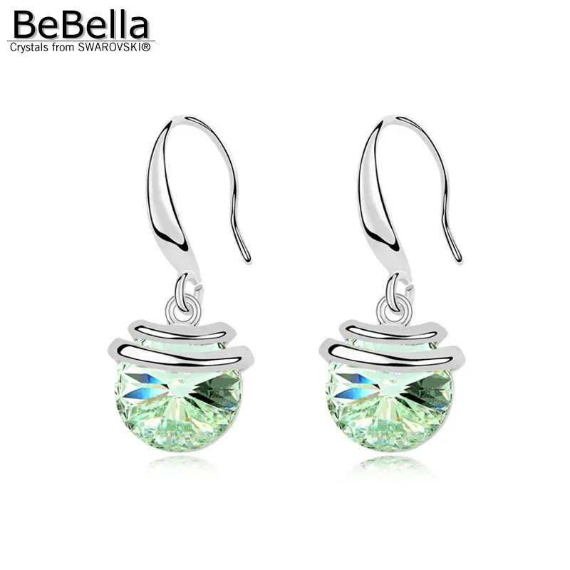 

BeBella round crystal dangler pendant earrings made with crystals from Swarovski for women gift 2018