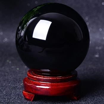 

Factory direct light pure natural Obsidian black crystal ball ball ornaments ornaments powerful evil "