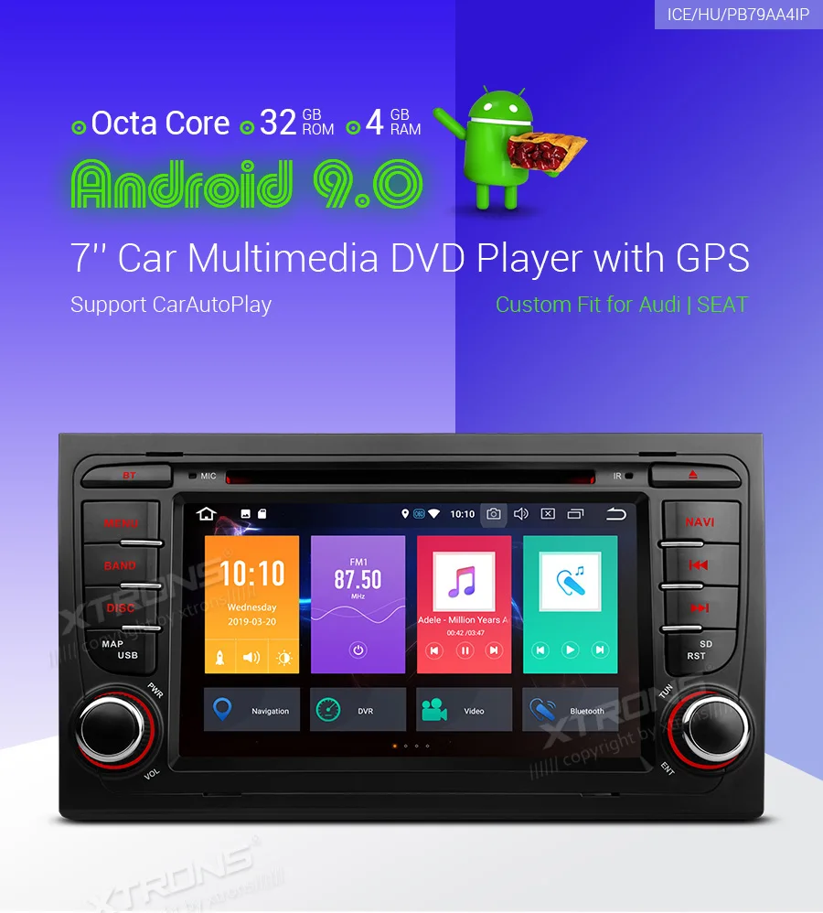 Flash Deal XTRONS Radio 2 din Android 9.0 Octa Core Car DVD Player GPS DAB+OBD2 for Audi A4 S4 RS4 2002-2005 2006 2007 2008 for SEAT Exeo 0