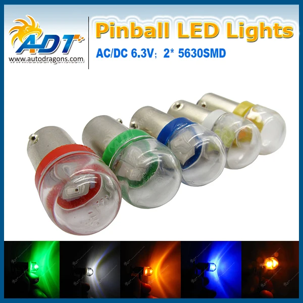 

100units Non Ghosting Pinball led 5630SMD Clear cap Pinball LED Lights AC/DC 6.3 V Ba9s #44 #47 Bayonet Pinball Machine led