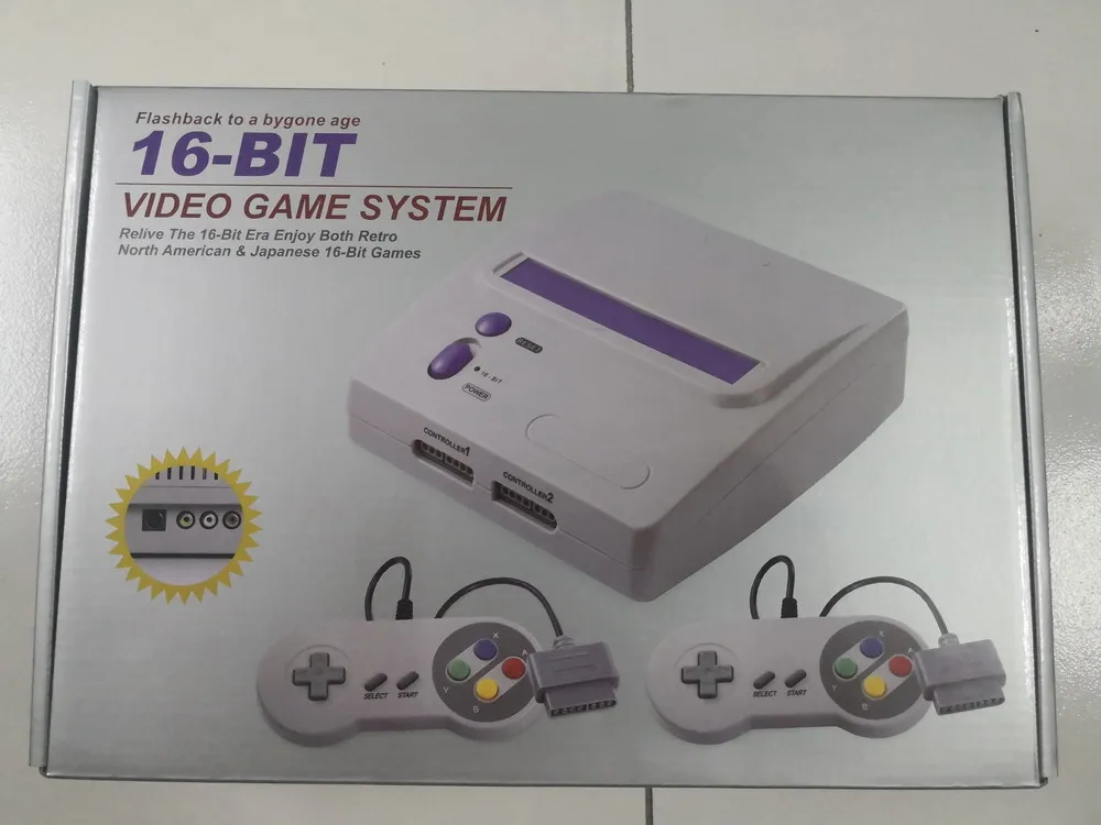 Новинка ТВ Видео игровая консоль для Snes 16 бит игры с двумя Проводные джойстики S-Video& NTSC RCA выход