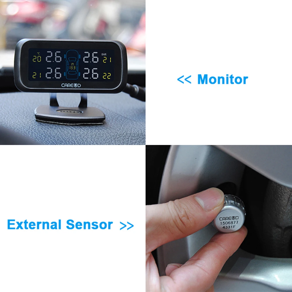 CAREUD U903 Автомобильная Беспроводная система контроля давления в шинах TPMS с 4