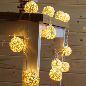 5 m 20LED 4 cm Rotan Bal LED String Verlichting Battery Operated Kerst Licht Voor Wedding Party Thuis Guirlande Tafel decoratie 5 m 20LED 4 cm Rotan Bal LED String Verlichting Battery Operated Kerst Licht Voor Wedding Party Thuis Guirlande Tafel decoratie