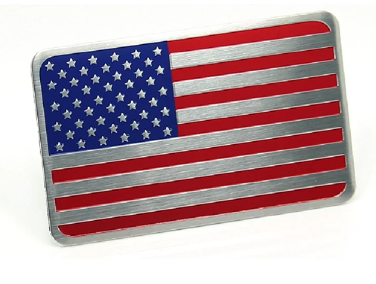 

AMERICAN FLAG METAL EMBLEM BADGE STICKERS DECALS USA US AMERICA RECTANGLAR