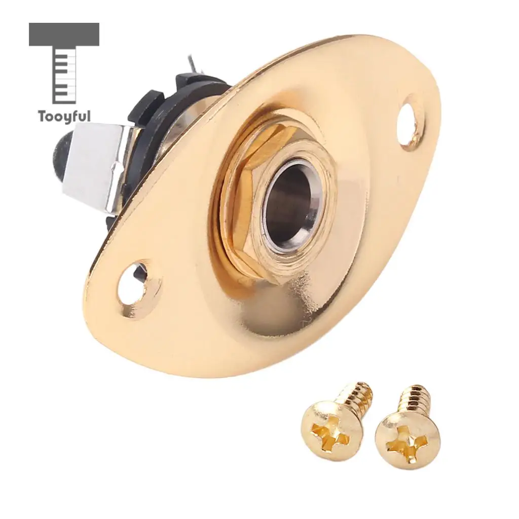 Tooyful Oval 1/4' 6.35mm Electric Guitar Ukulele Output Input Jack Plug Socket Guitar Upgrade Accessory DIY Parts
