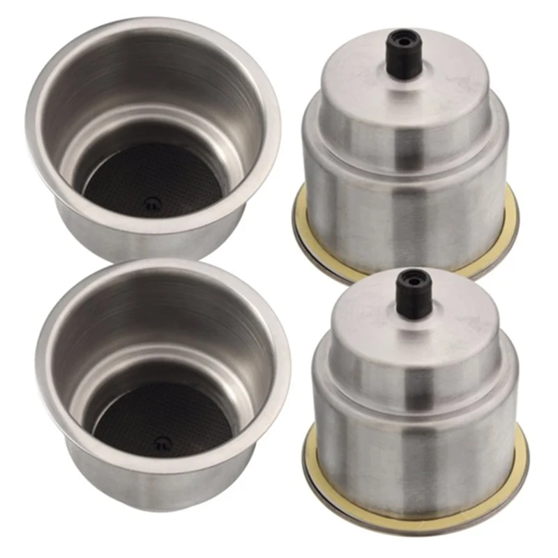 4Pcs Recessed Stainless Steel Cup Drink Bottle Holder For Marine Boat Rv For Camper Car Truck Two Stage