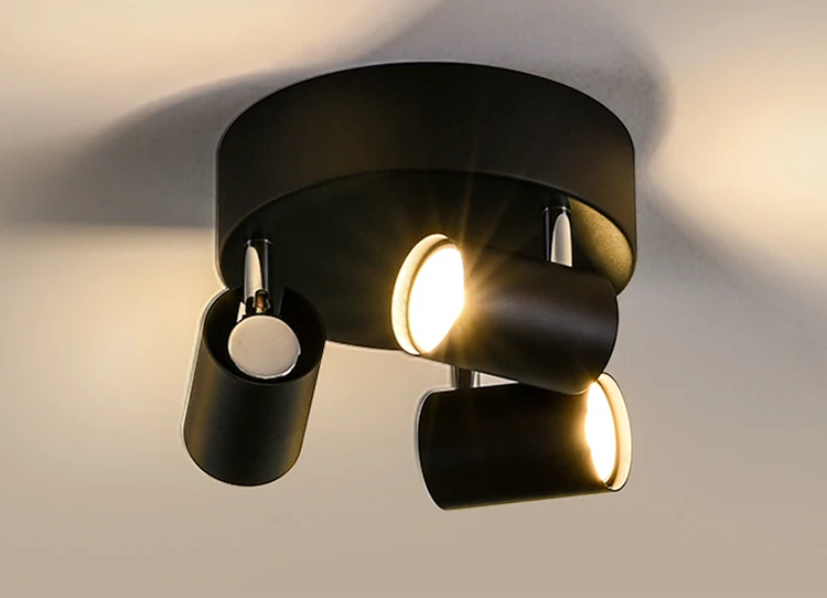 Регулируемый светодиодный потолочный светильник 3 головки вращающаяся витрина Светодиодная лампа на потолок в коридор лампа Современная гостиная спальня кухня точечное освещение