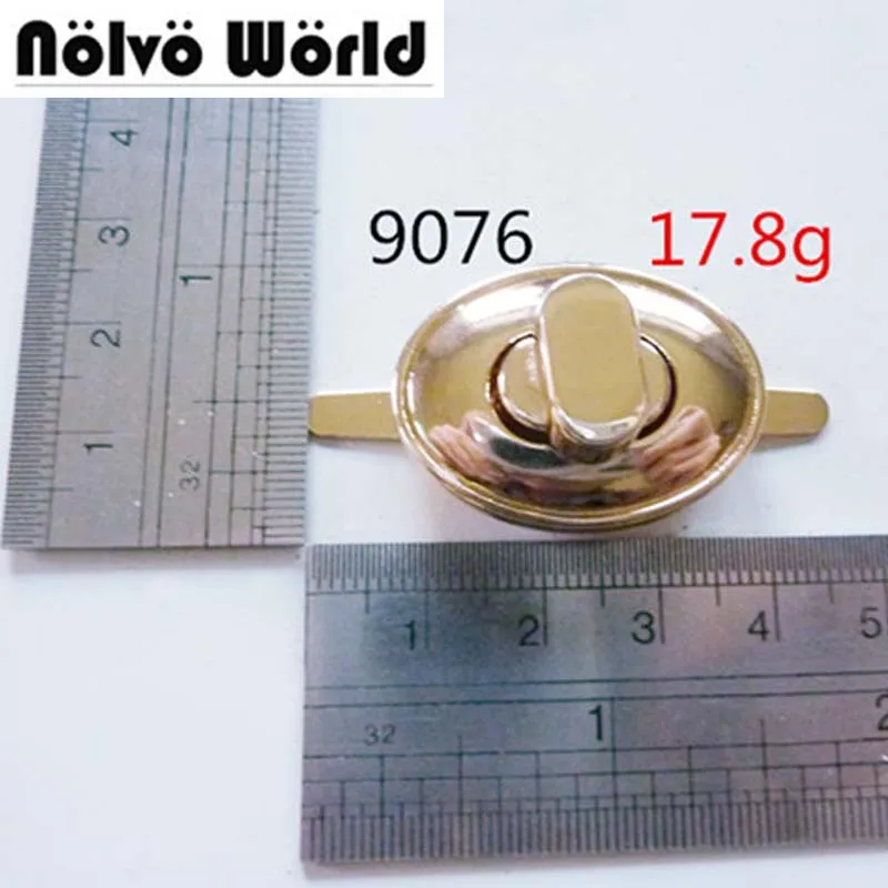 Light Gold plating oval turn lock hardware for bag,handbag material wholesale price for free