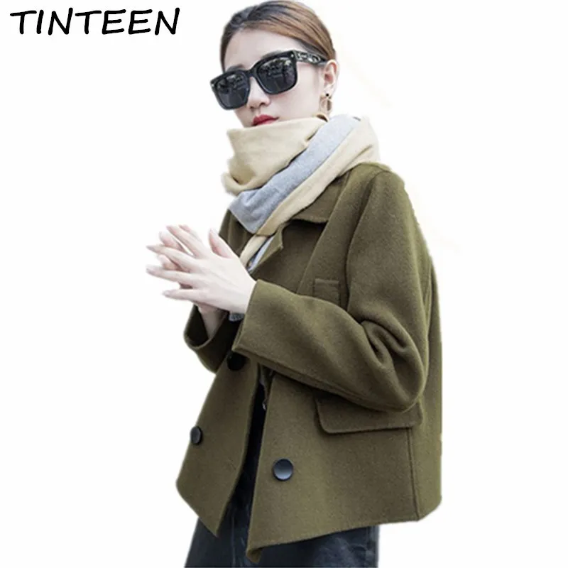 Feminino Femmes Black Casaco Vestes camel Laine Green En 2018 Court army Femelle New Gc114 La Main Manteaux Automne À Cachemire D'hiver Mode Manteau Tinteen TRwFUcYqw