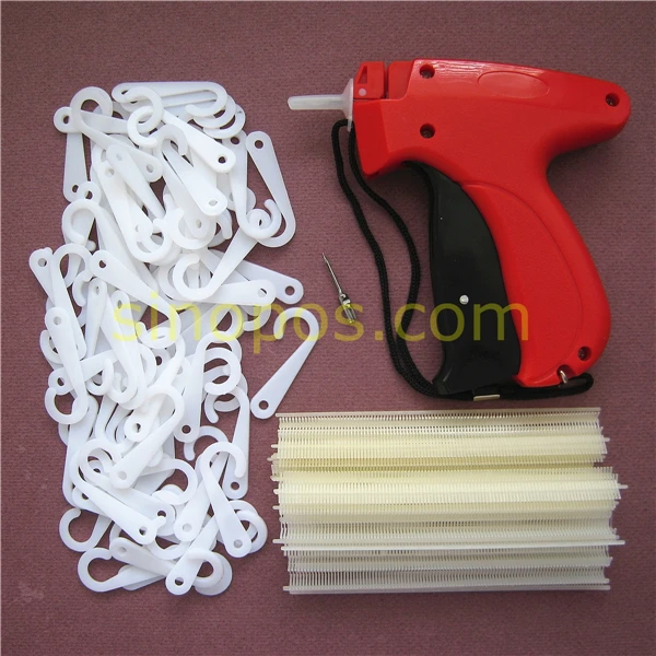 

[FINE] Tagging Gun Fine Fabric Kit 3, Pistol tool + 1000 T-end Tag Pins + 500 J-hooks + extra needle, sock art design packaging