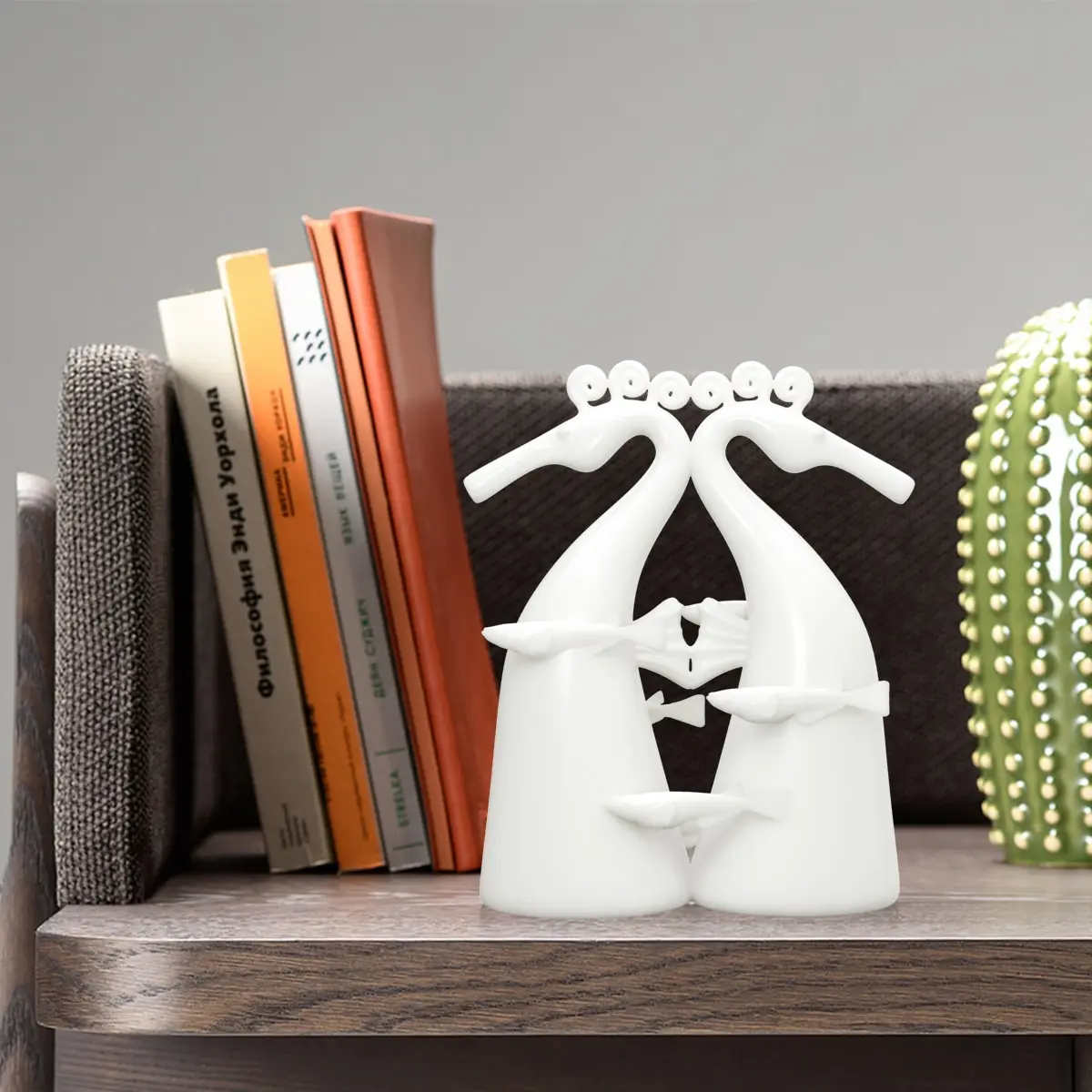 

TOOARTS Seahorse and Fish 3D Printed Sculpture Marine Life Sculpture Decorative Romantic Tabletop Gift for Home Decor Figurines