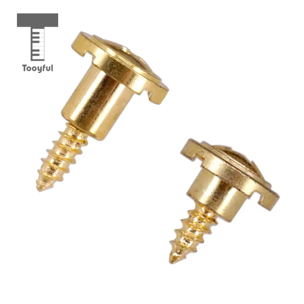 Tooyful Durable 2pcs Iron Guitar Round String Tree Retainer with Screws Set for Strat ST Electric Guitar Parts Golden