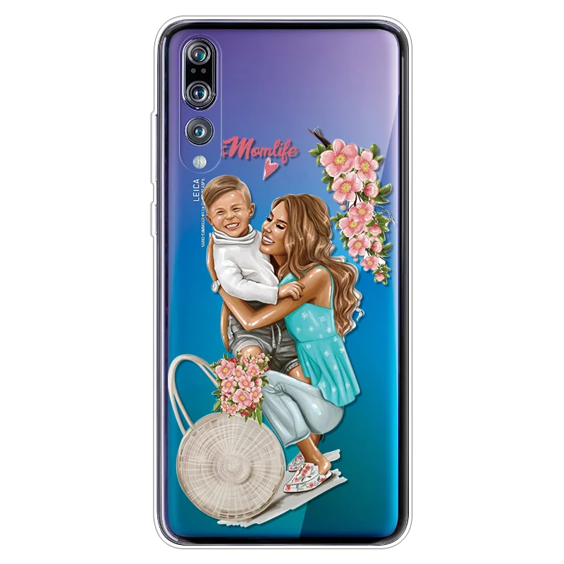 Модный черно-коричневый Чехол для мамы и дочки huawei Honor 10i Play 3 8A 8X9X10 mate 20 30 P20 P30 Lite Pro PSmart чехол