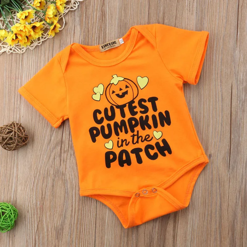 Newborn Baby Boy Girl Halloween Bodysuit Costume Pumpkin Bodysuit Clothes Outfit Baby Clothes Cotton O-neck Bodysuits Jumpsuits