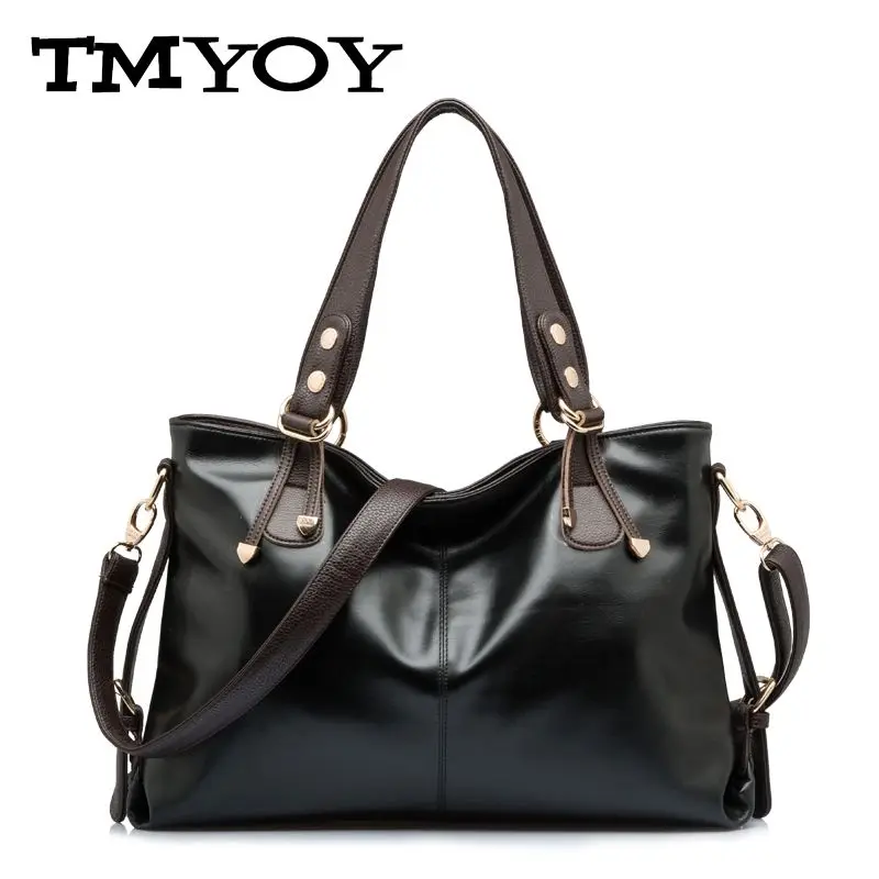 ФОТО TMYOY Ladies Crossbody Bag Oil wax leather Handbags  Women Messenger Woman Shoulder Tote Big Mother WB035