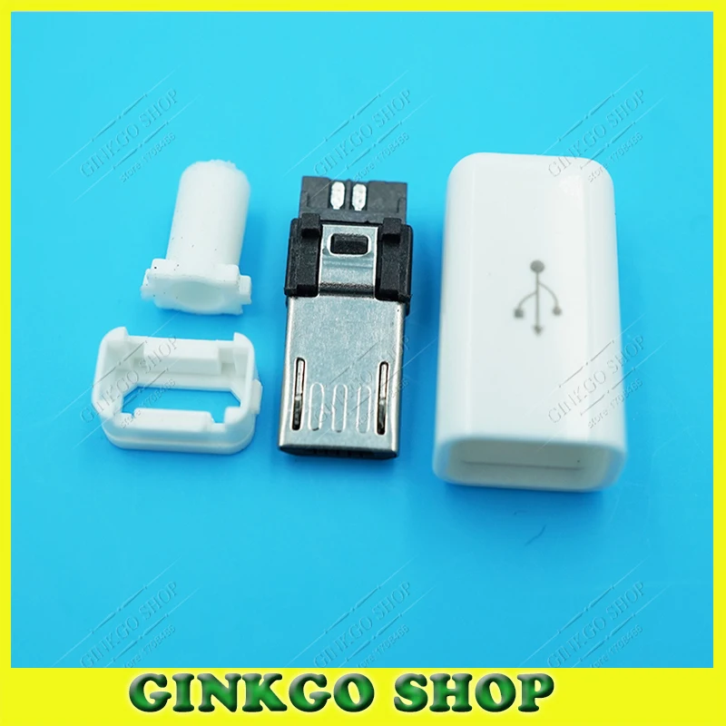 50 компл./лот 4 в 1 DIY Micro USB штекер белый цвет штекер|lot lot|lot diylot micro usb |