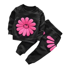 Детская одежда коллекция года, осенне-весенняя одежда для маленьких девочек футболка+ штаны, комплект из 2 предметов детская одежда спортивный костюм для девочек, комплекты одежды