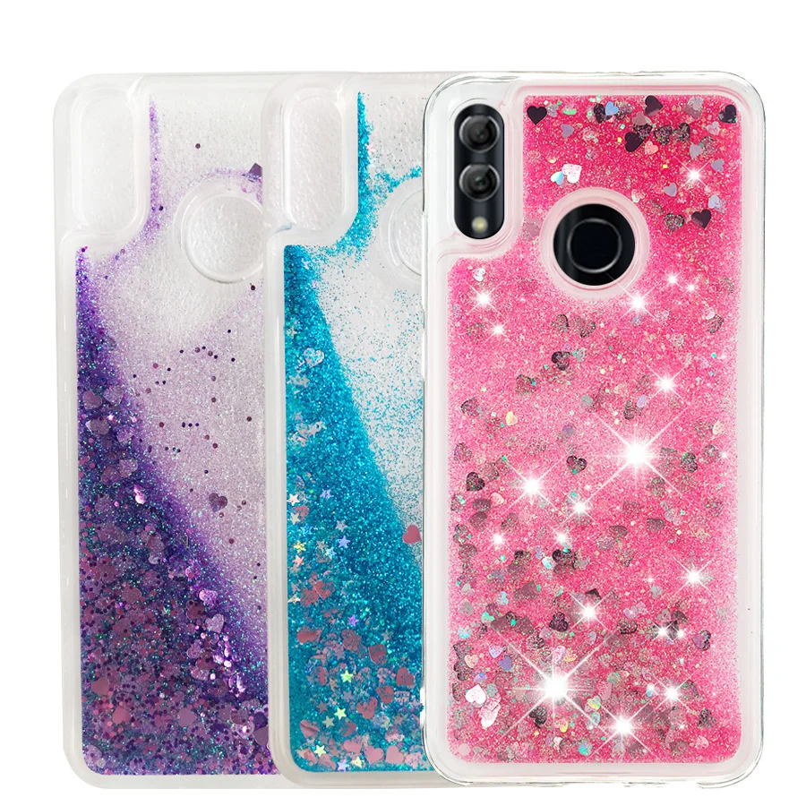 

Fundas on for Huawei Honor 8A 8C 8X 7X 6A 7A Pro 8 9 10 Lite V10 V20 Coque Soft case Liquid Glitter Dynamic phone cover shell