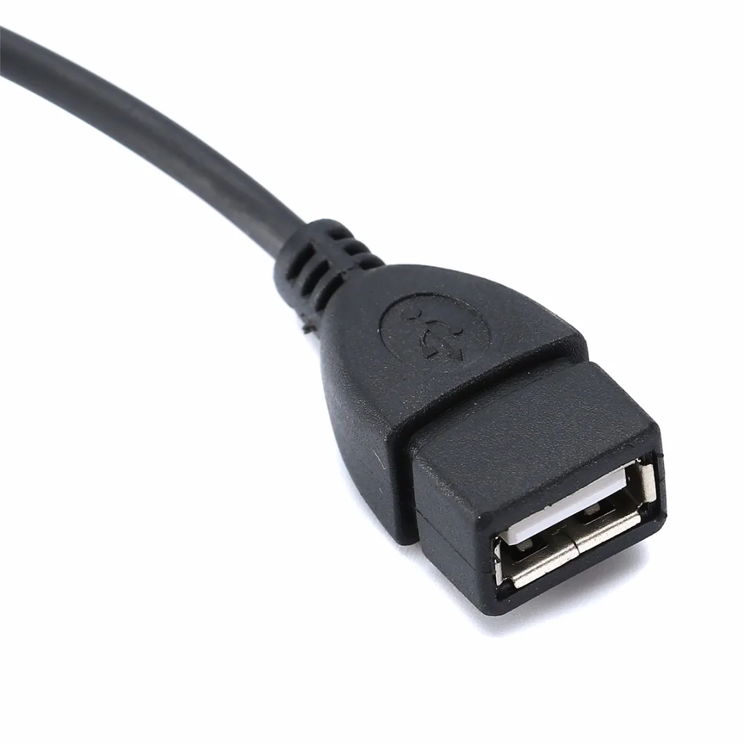 13cm Right Angle USB A Female to Micro B Male Converter OTG Adapter Cable Black for Samsung LG Xiaomi Android Phone