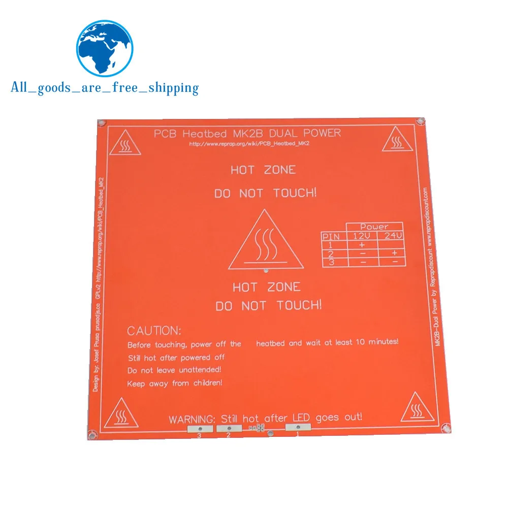 

Hot Sale Red PCB Heated Heat bed Heatbed MK2B Upgraded MK2A for Mendel RepRap CNC 3D printer Hot Bed HotBed Support 12V 24V