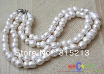 

ddh001113 2ROW" 18MM WHITE baroque DOUBLE FRESHWATER PEARL NECKLACE