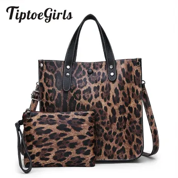 

Leopard Ms.Hand Bag Two-piece Composite Bag New Fashion High Quality Large Capacity Casual Joker Shoulder Messenger Bag