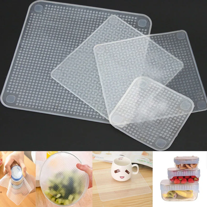 

Multifunctional Food Fresh Keeping Wrap Kitchen Tools Reusable Silicone Food Wraps Seal Vacuum Cover Lid Stretch Can Single Buy
