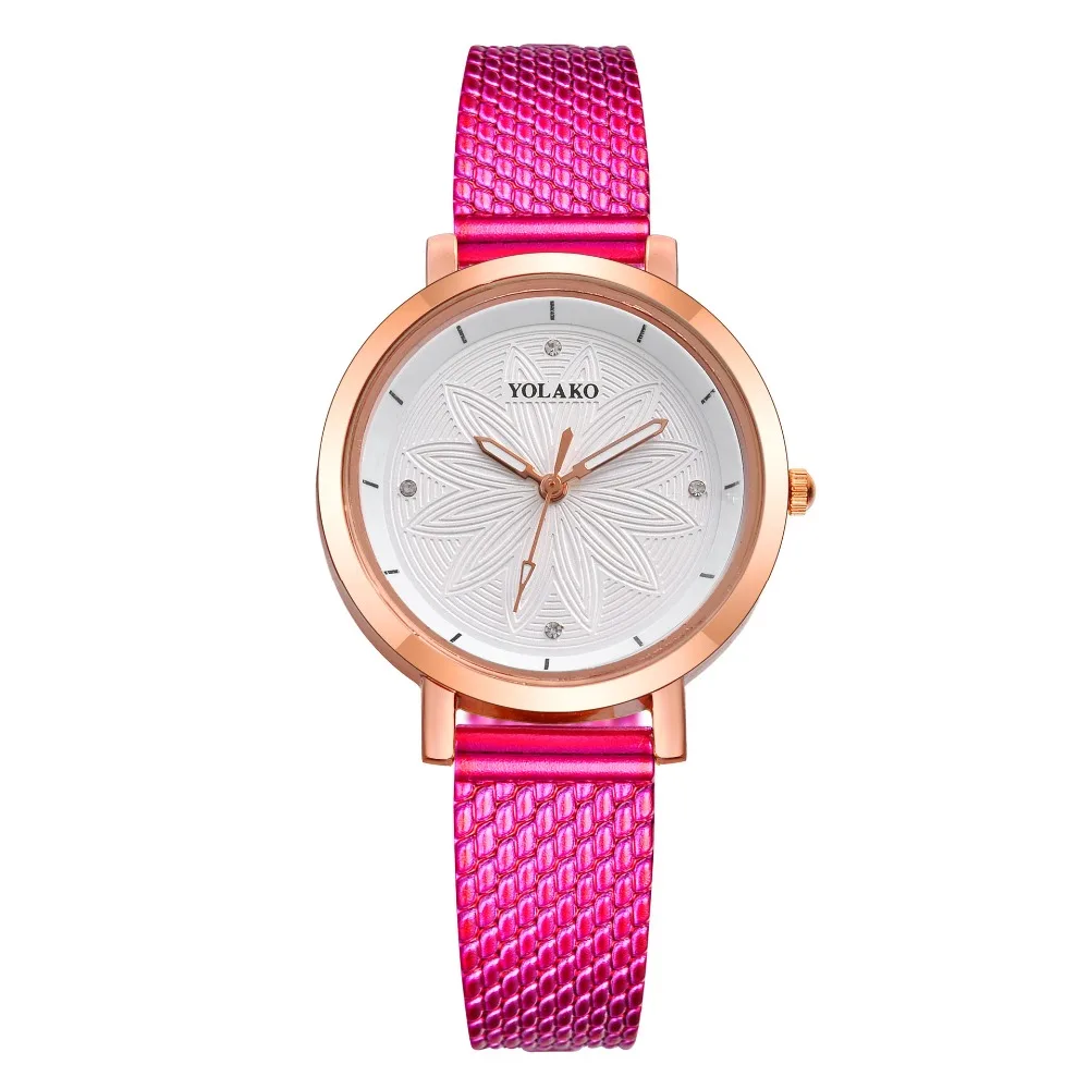 

Good Quality Top Brand Fashion Women's Quartz Watch Thin PU Imitation Mesh Belt Girl Watch Women Gift Female Watch Color Time