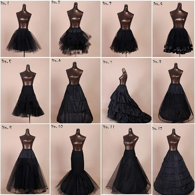 

Black A-line Mermaid Wedding Petticoat Crinoline Underskirt Slip TuTu Short