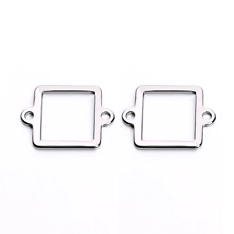 20pcs/lot 13*18mm Stainless Steel Metal Charms Connector For Bracelet