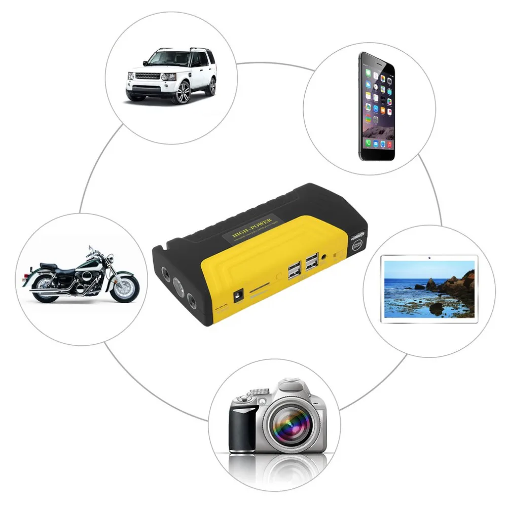 68800mAh Multi-Functional Battery Charger Portable Car Jump Starter For 12V Car With 4USB Automobile Booster Power Bank