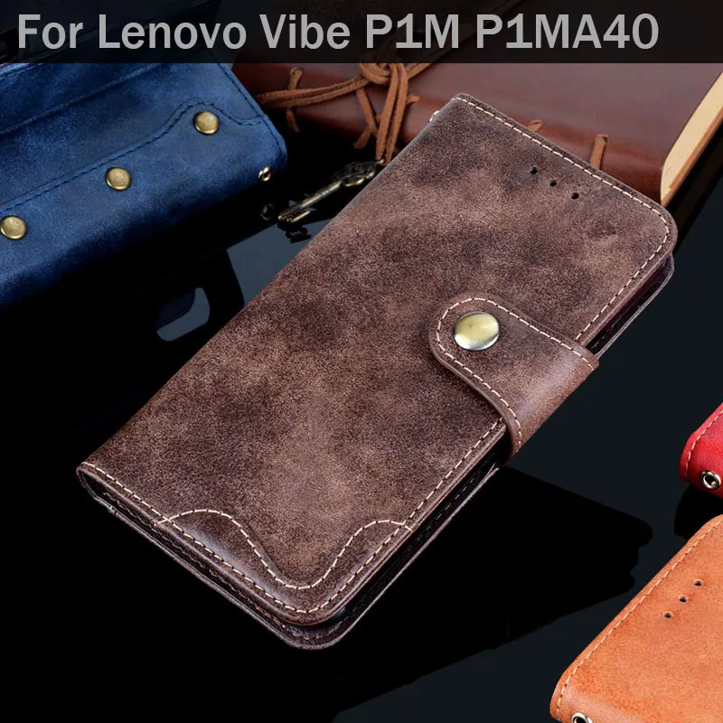 Чехол для Lenovo Vibe P1M P1MA40 роскошный винтажный кожаный флип-чехол с подставкой и