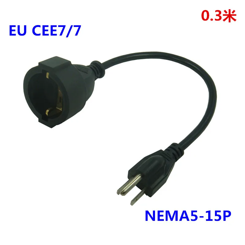 US 3PIN штепсельная Вилка для CEE 7/7 Европейского женского кабеля адаптера Schuko