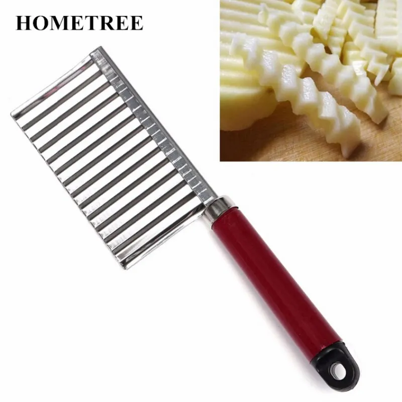 

HOMETREE Wavy Edged Potato Knife Stainless Steel Kitchen Gadget Vegetable Fruit Cutting Peeler Cooking Tools Kitchen Tools H224