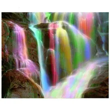 Diy фото на заказ Вышивка крестиком красочный водопад квадратная мозаичная картина из страз по номеру алмазная живопись ZP-1123
