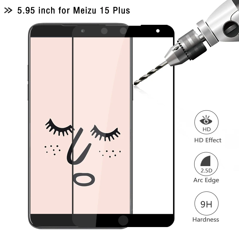 Защита экрана для Meizu 15 Plus Передняя пленка Закаленное стекло защитное полное