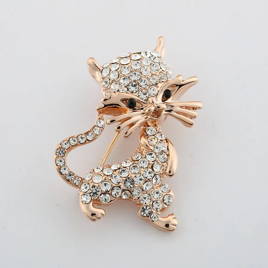 

Korean Fashion Mini Smiley Kitten Upright Collar Flower Brooch Exquisite Gift For Girlfriend