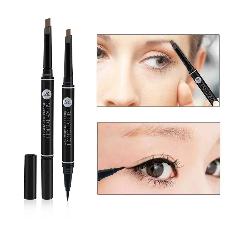 

Eyebrow Liquid Eyeliner Pen Two-in-one Waterproof Long-lasting Soft Makeup Head Maquillajes Para Mujer Rm*