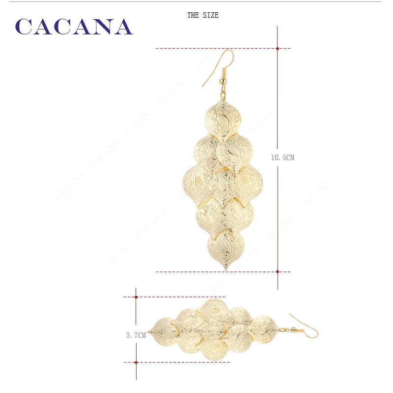 CACANA Dangle Long Earrings For Women Beautiful Pattern Fashion Bijouterie Hot Sale No.A722 A723
