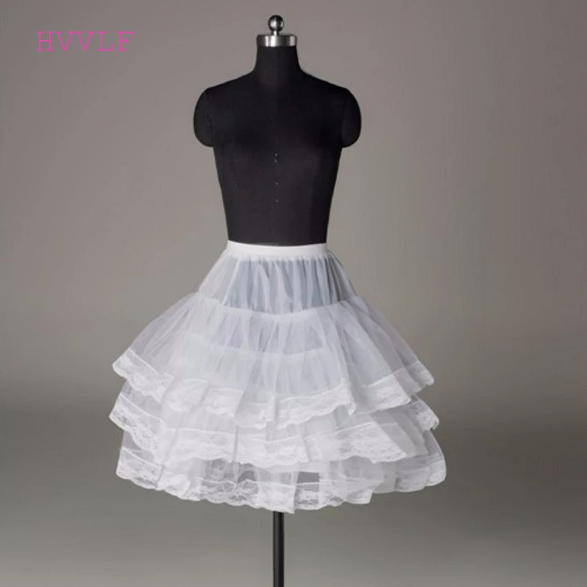 2018 Short Wedding Petticoat With Lace Edge for Prom Women A Line underskirt Bridal Crinoli